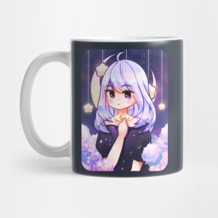 lilac starry night kawaii aesthetic anime girl Mug